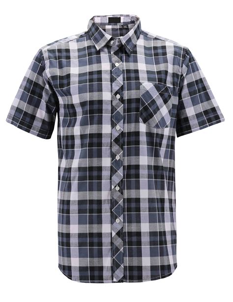 short sleeve checkered shirts.